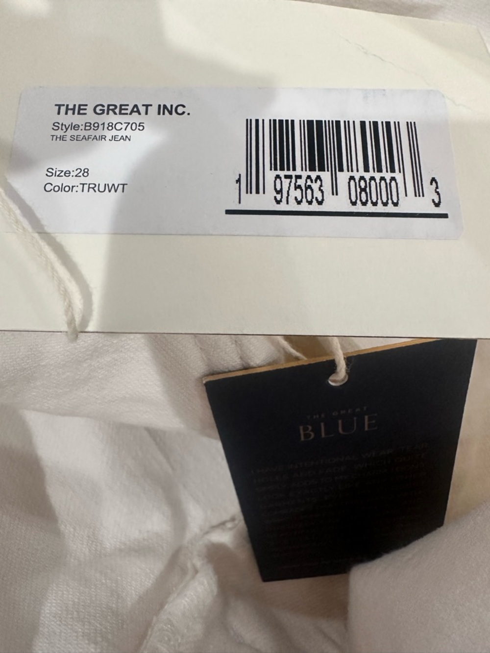 THE GREAT. The Seafair Jean True White
NWT | Size 28 - Picture 5 of 9